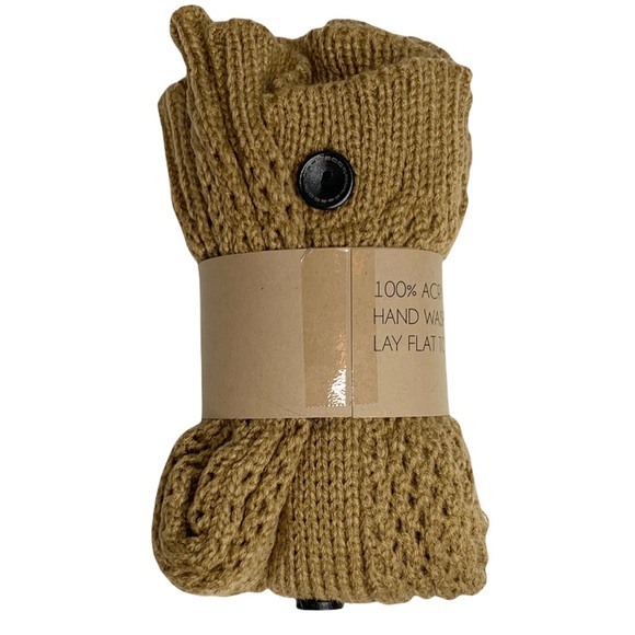 Peek a Boot handwoven knit tan socks - Picture 2 of 4